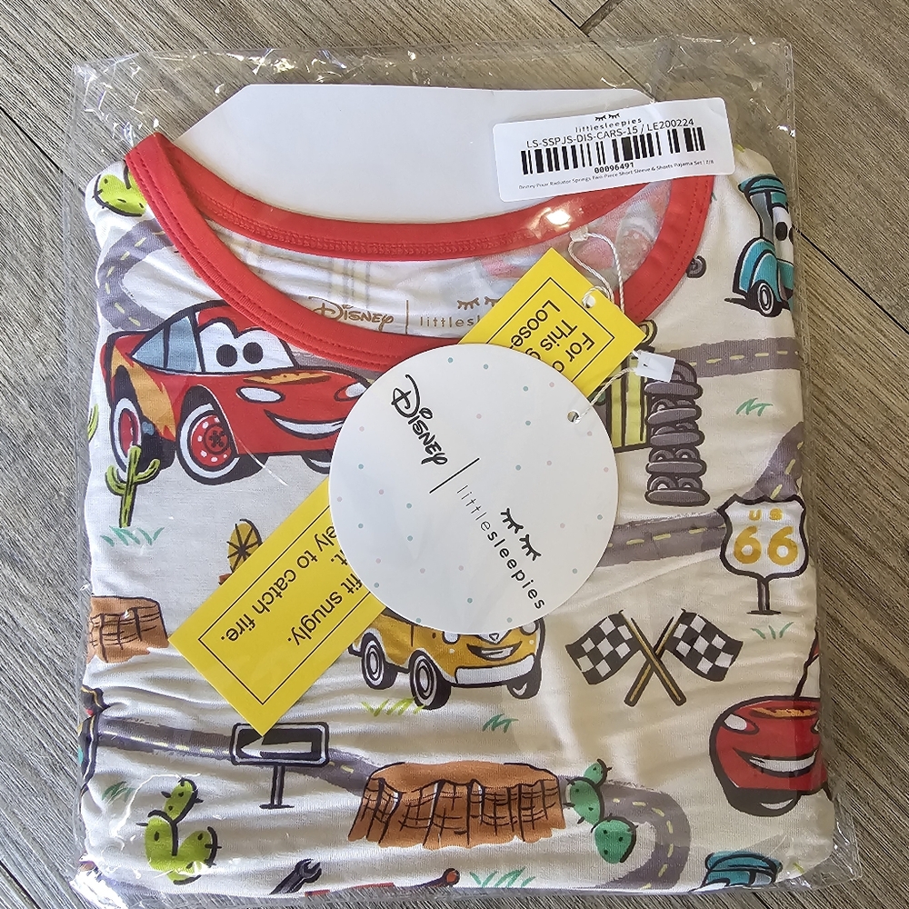 Little sleepies Cars Radiator Springs short sleeve short set 7/8 NWT